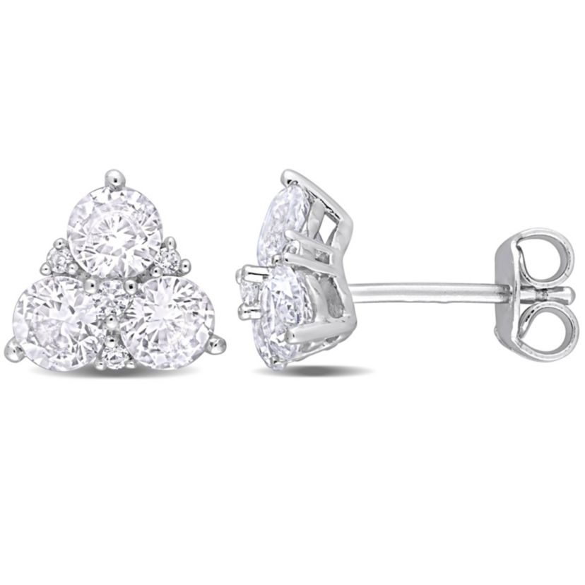 Lab Created Created White Sapphire Stud Earrings in Sterling Silver