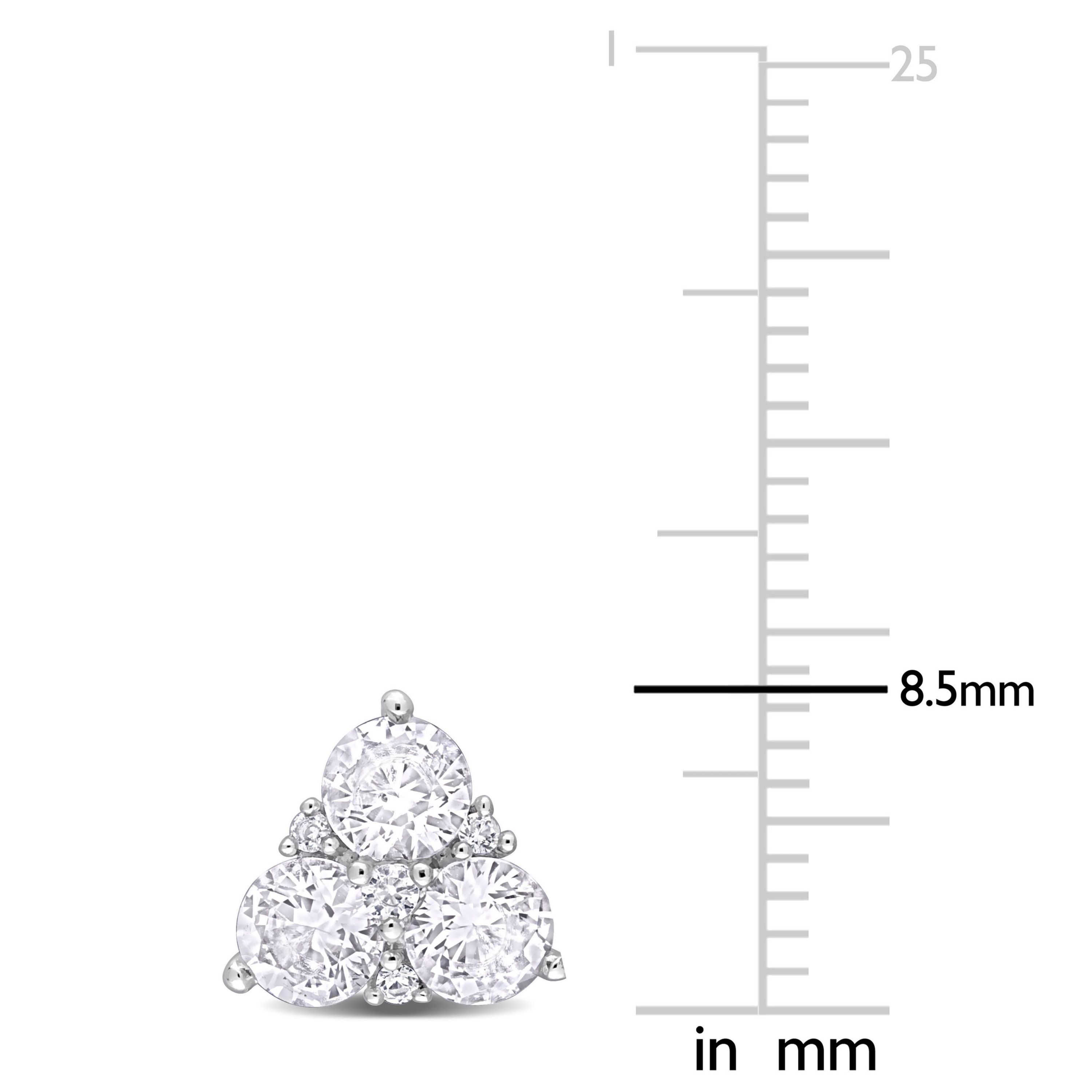 Lab Created Created White Sapphire Stud Earrings in Sterling Silver