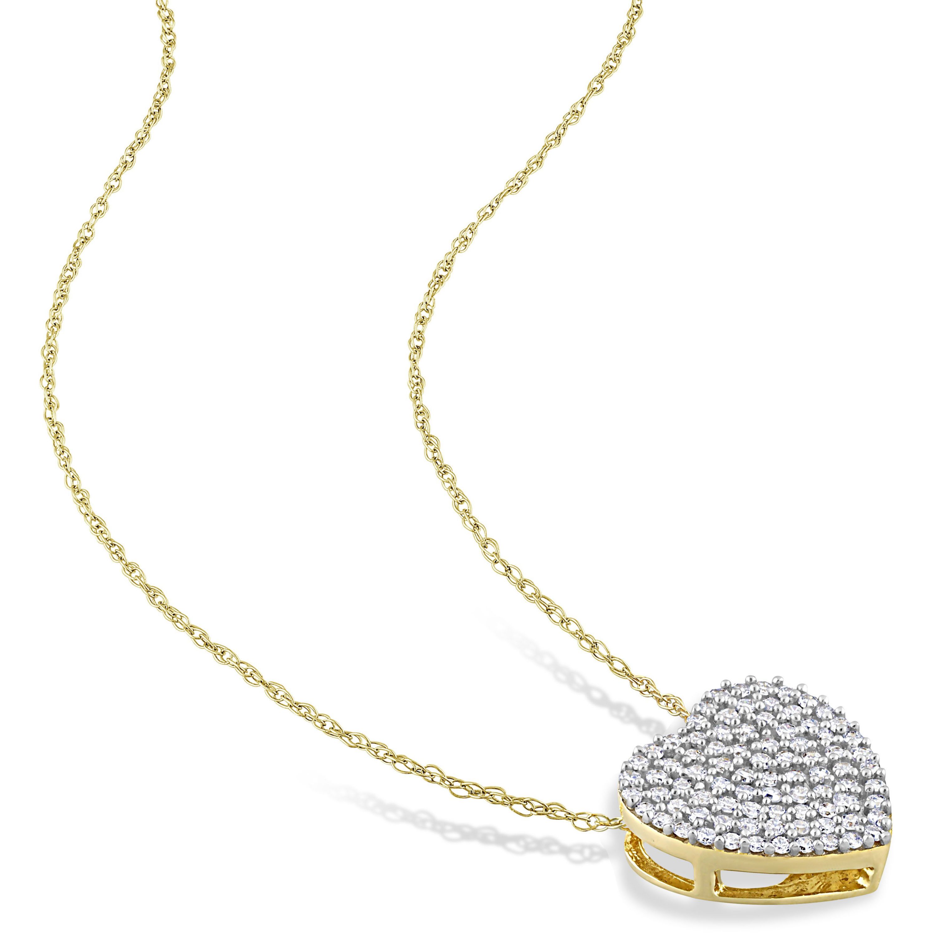 1/4 ct. t.w. Diamond Heart Pendant with Chain in 10K Yellow Gold
