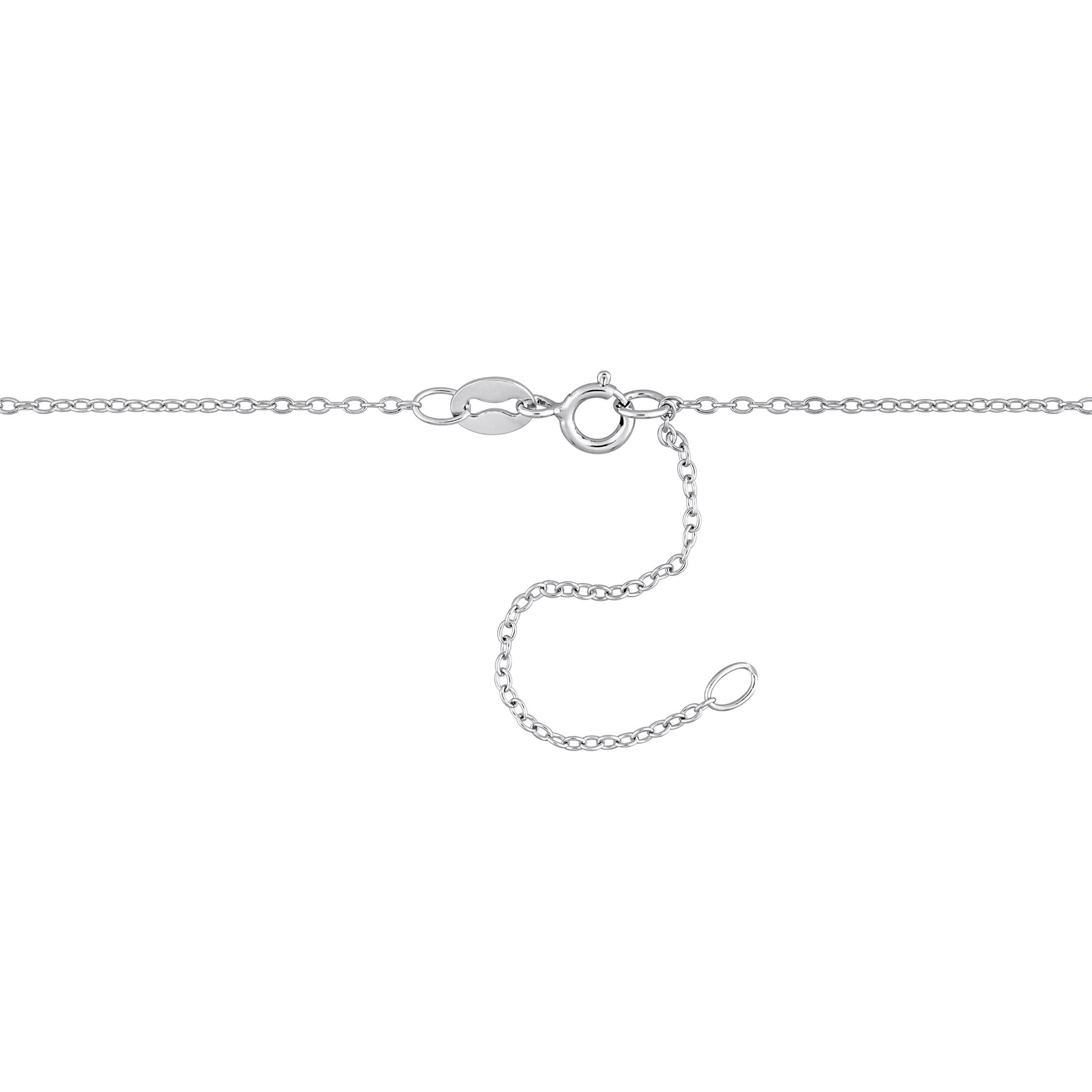 Lab Created Created Moissanite-White Heart Necklace with Chain in Sterling Silver