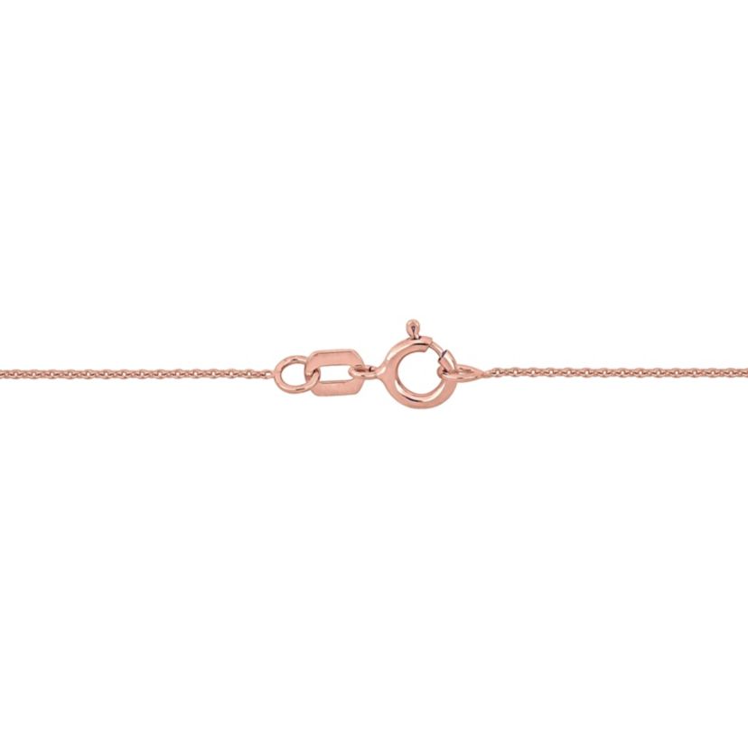 Pink Sapphire Open Heart Pendant with Chain in 10K Rose Gold