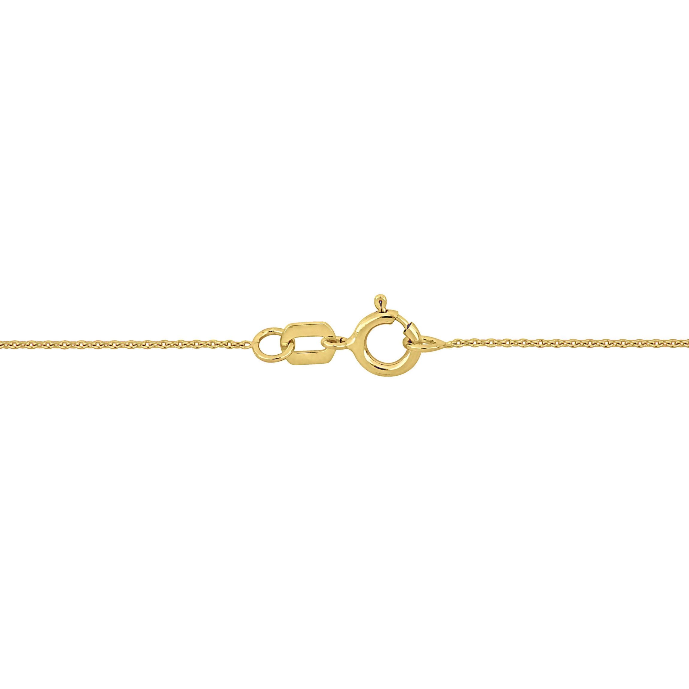 Emerald Open Heart Pendant with Chain in 10K Yellow Gold