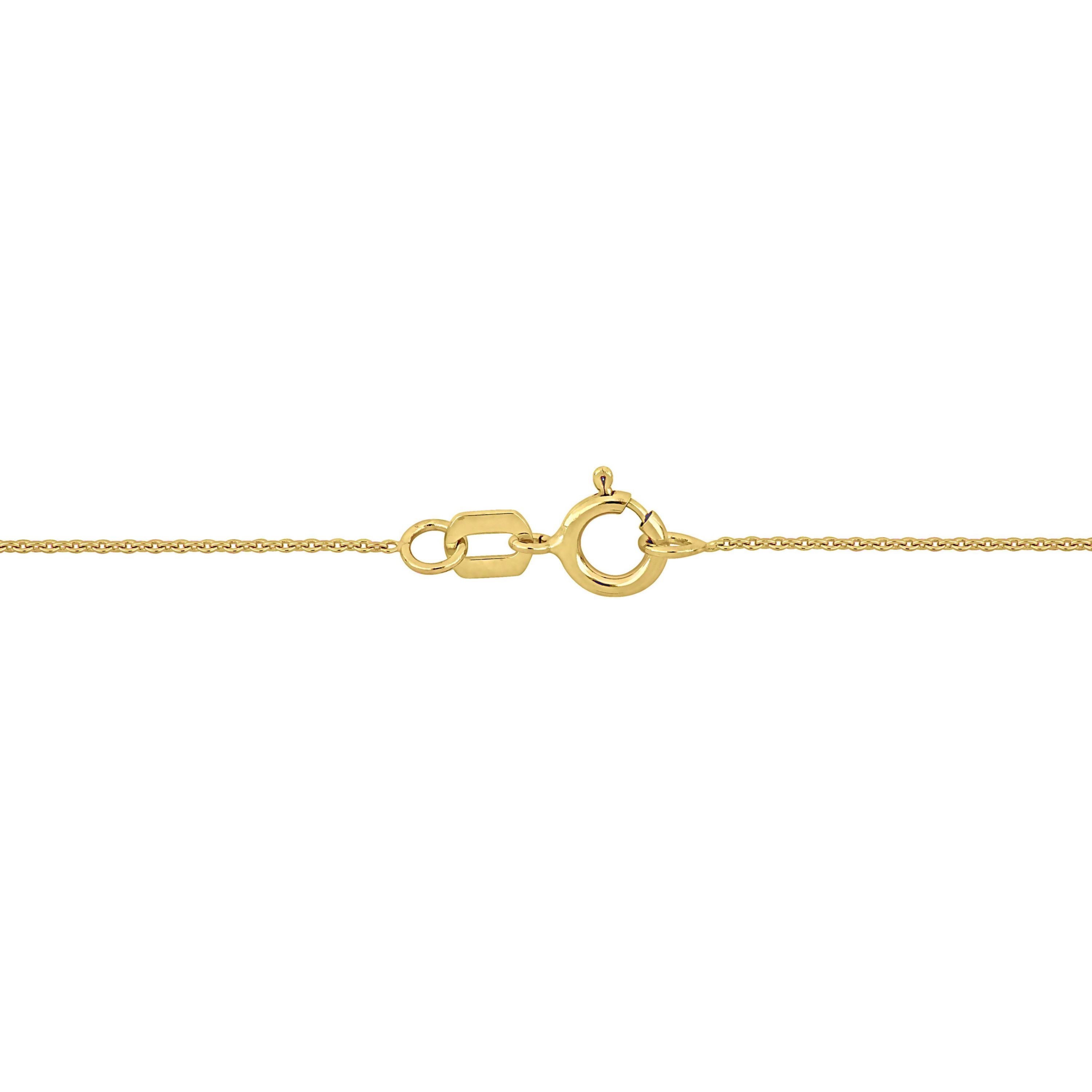 Emerald Open Heart Pendant with Chain in 10K Yellow Gold