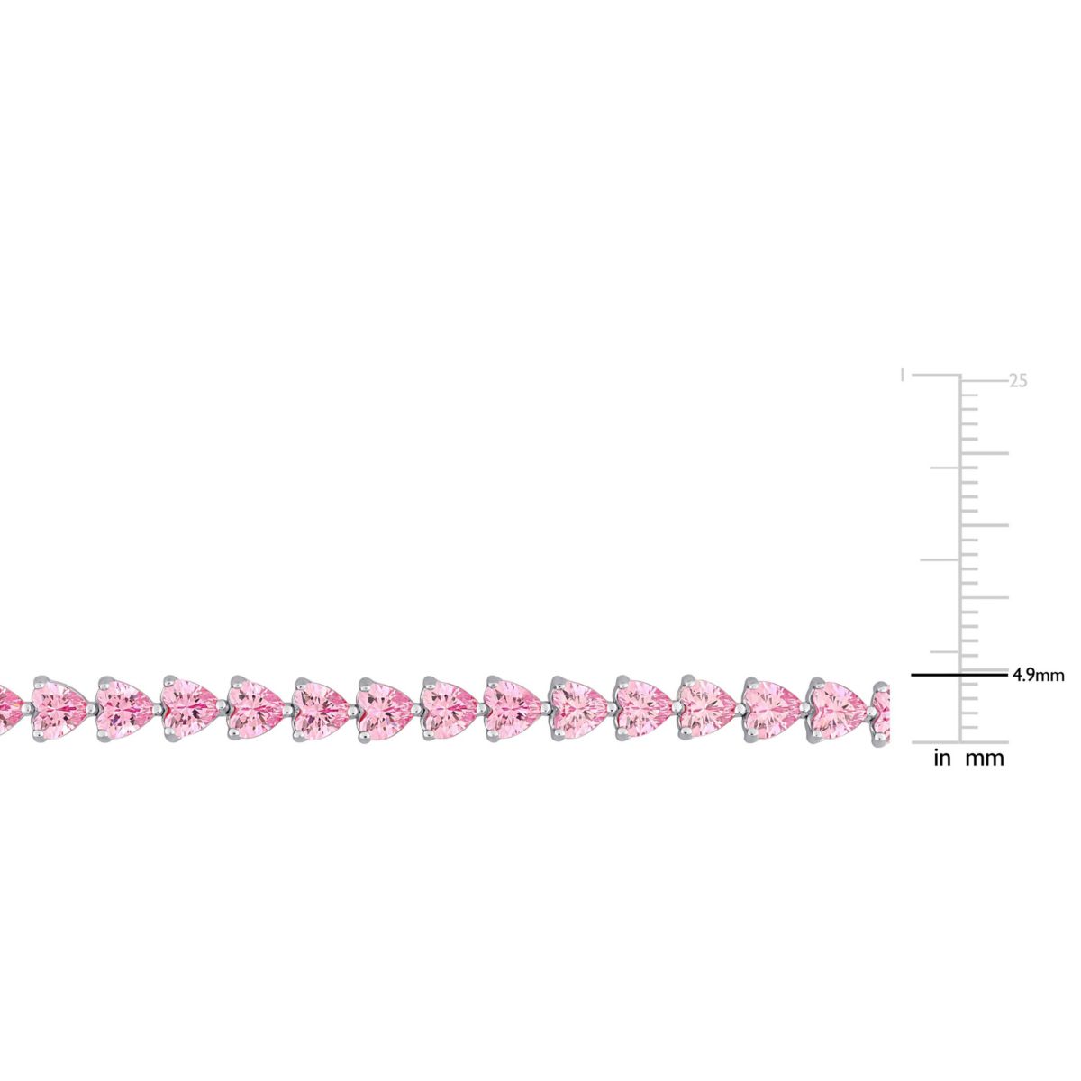 Lab Created Created Pink Sapphire Tennis Bracelet in Sterling Silver
