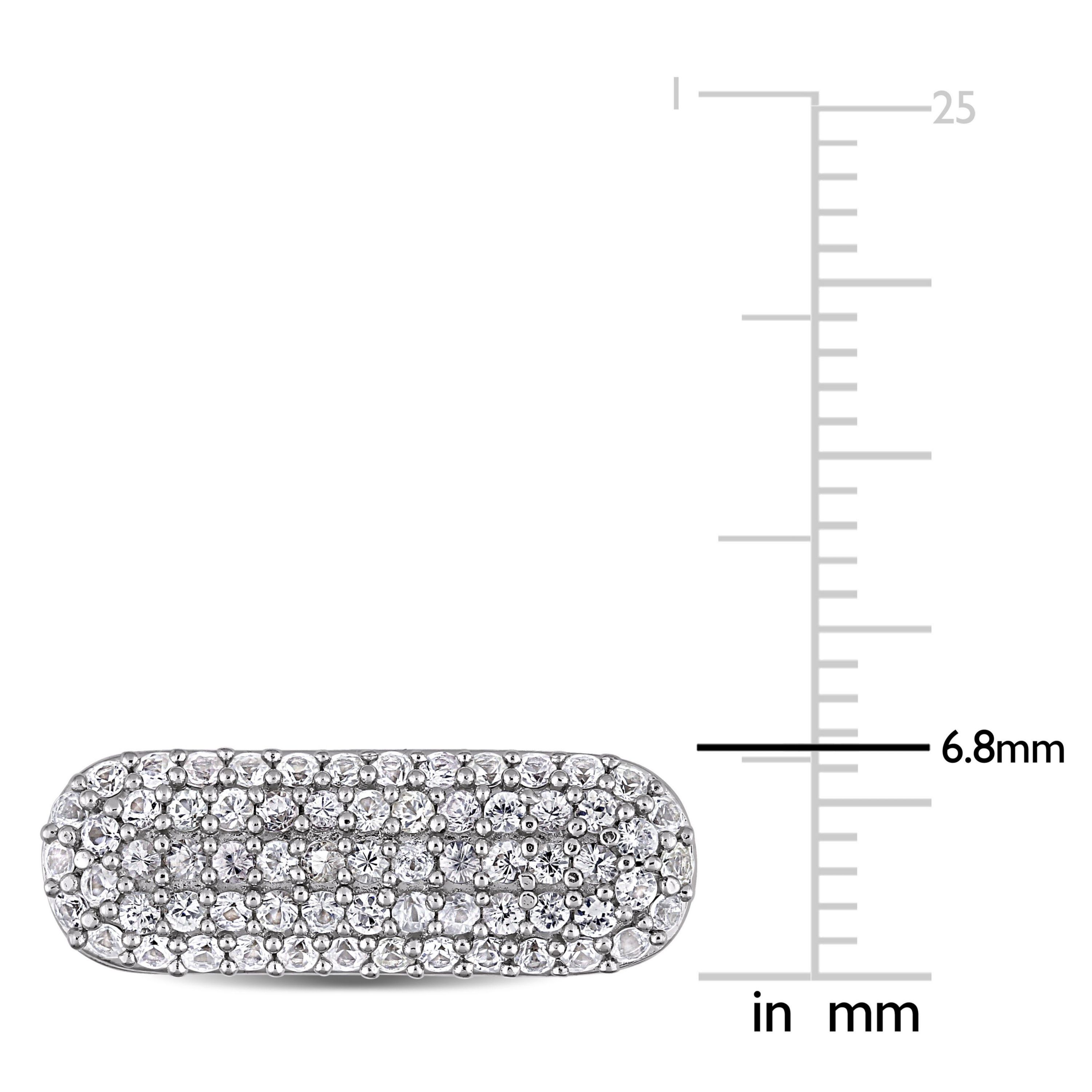 White Sapphire Cufflink in Sterling Silver