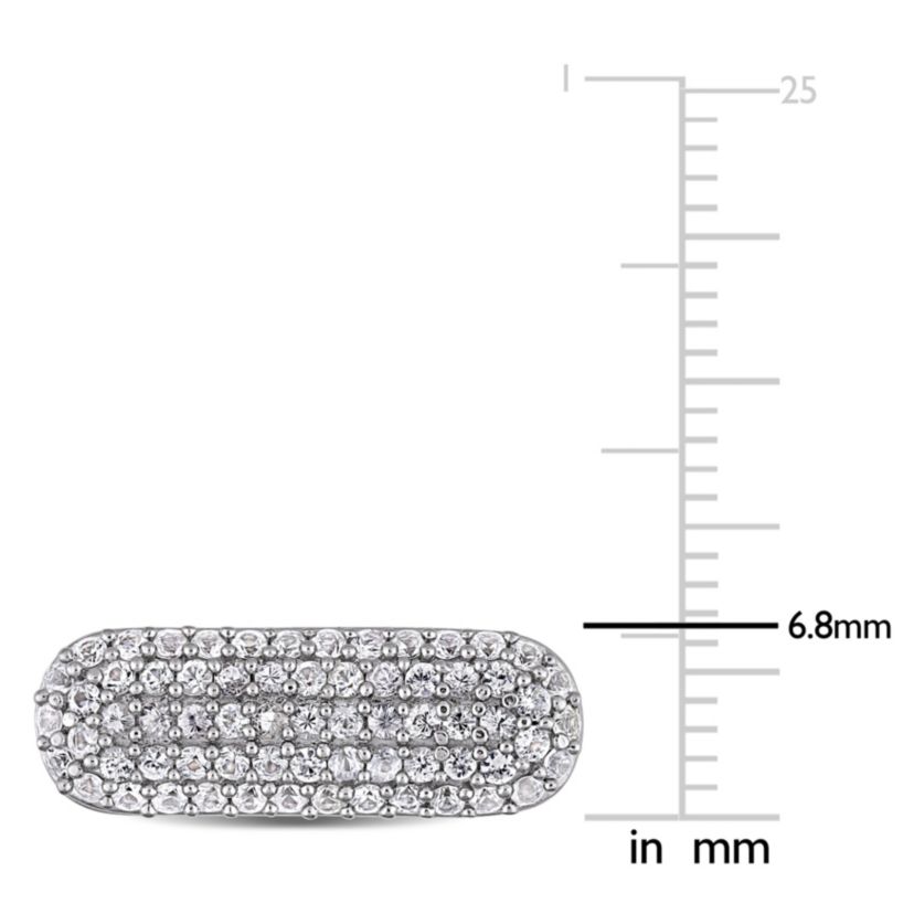 White Sapphire Cufflink in Sterling Silver