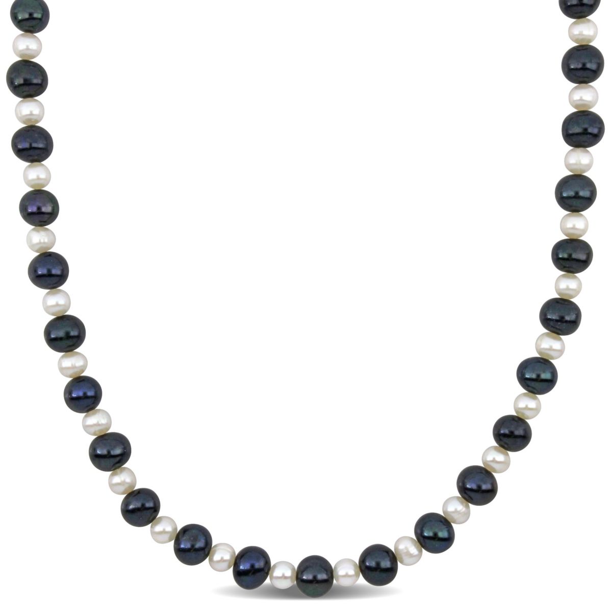 Freshwater Cultured Pearl Mens Necklace with Sterling Silver Clasp