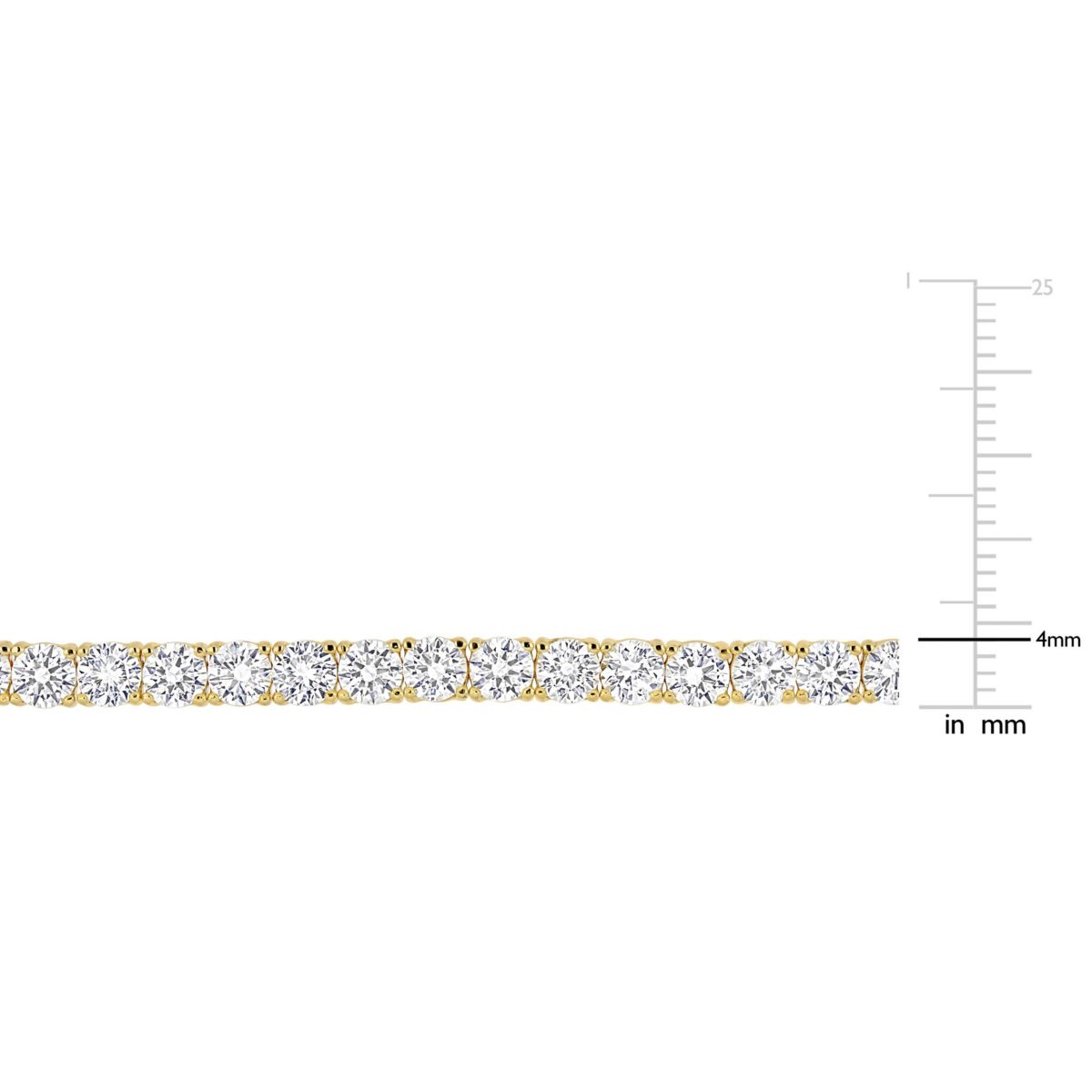 Created White Sapphire Bracelet in Yellow Plated Sterling Silver