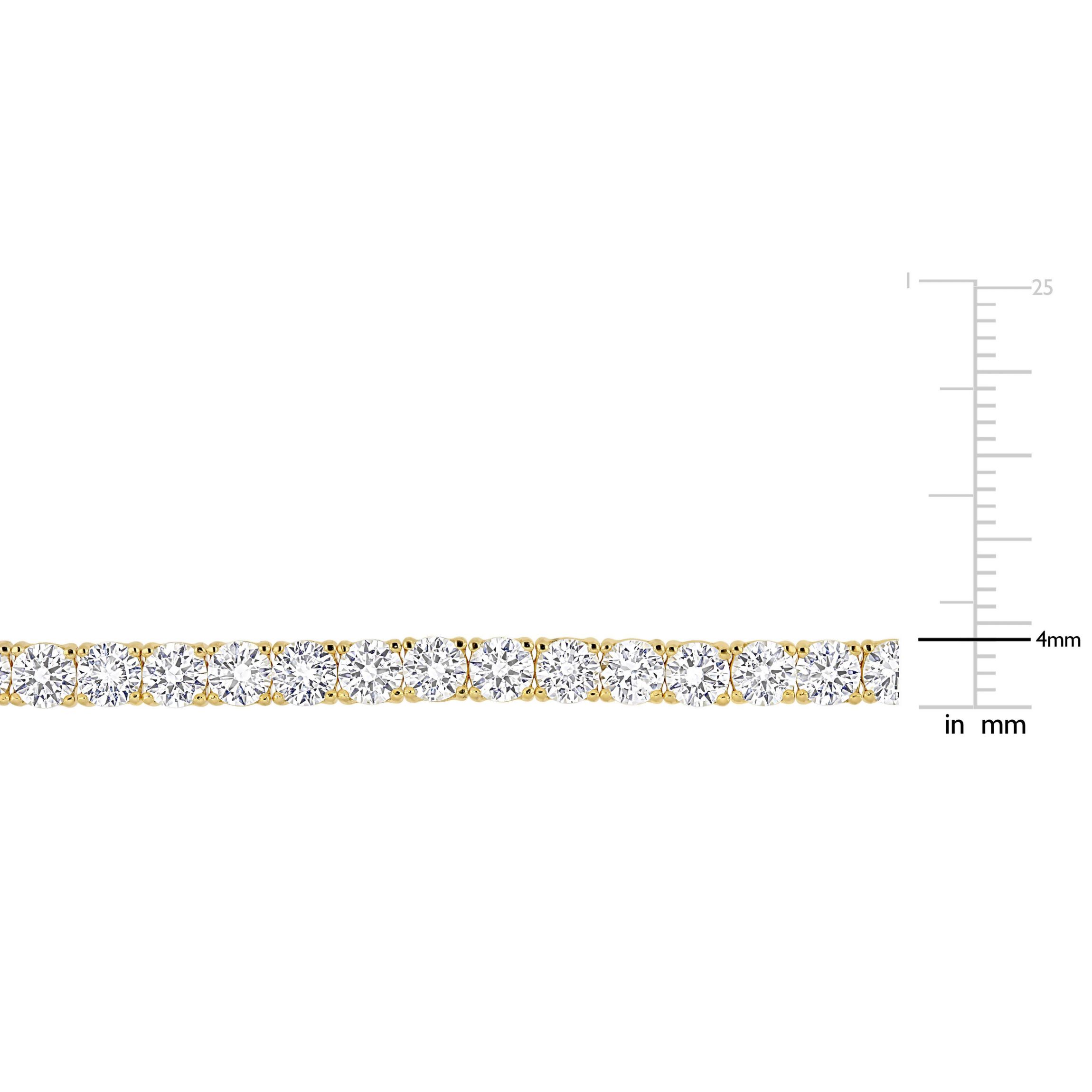 Created White Sapphire Bracelet in Yellow Plated Sterling Silver