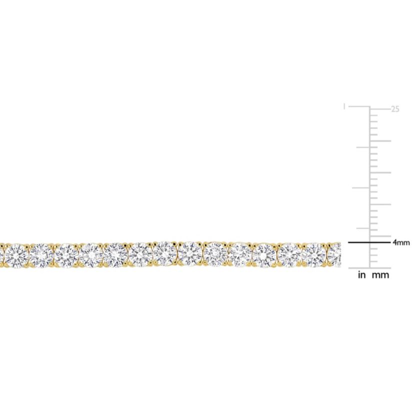 Created White Sapphire Bracelet in Yellow Plated Sterling Silver