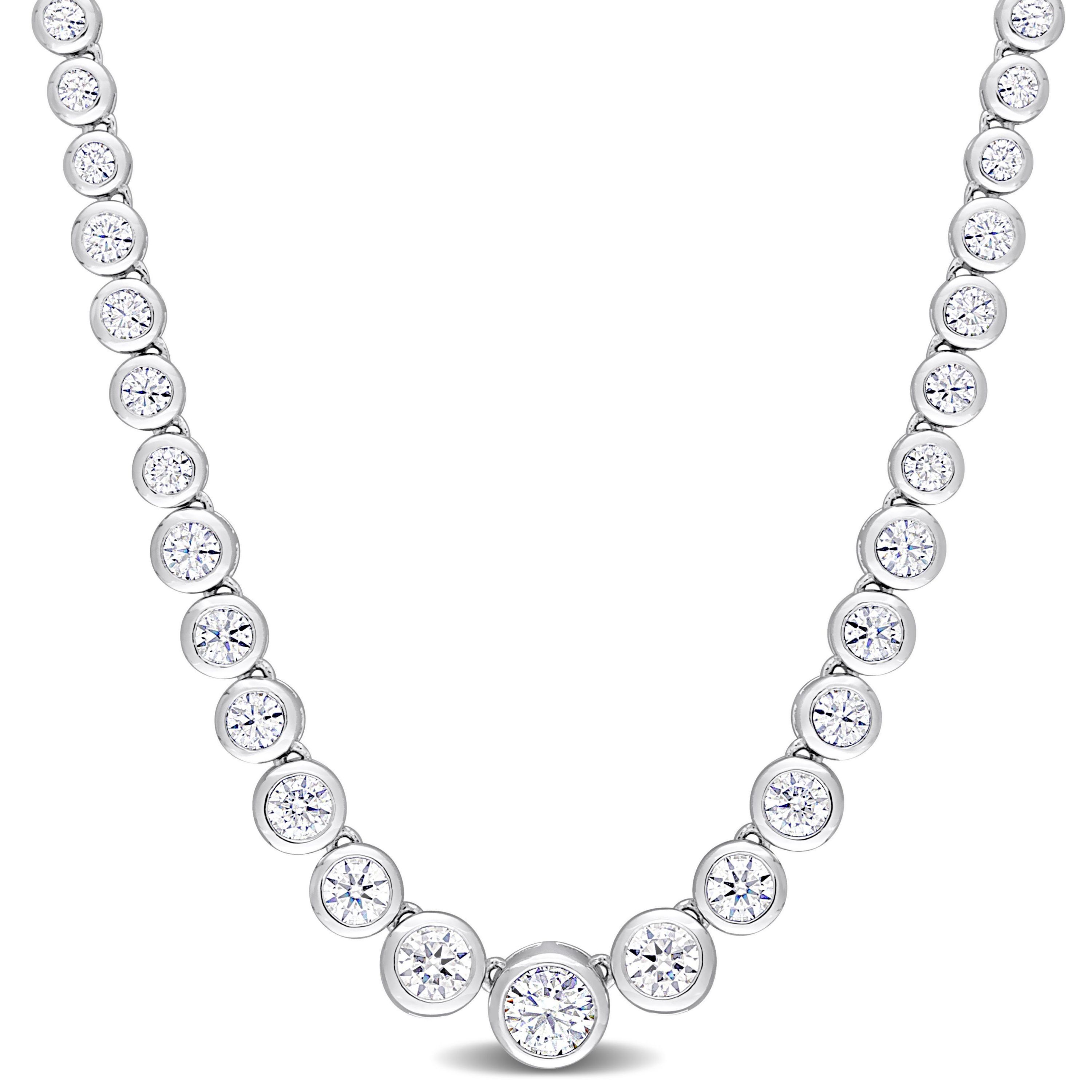Lab Created Created White Moissanite Necklace in Sterling Silver