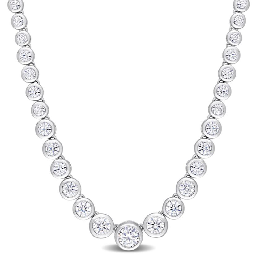 Lab Created Created White Moissanite Necklace in Sterling Silver