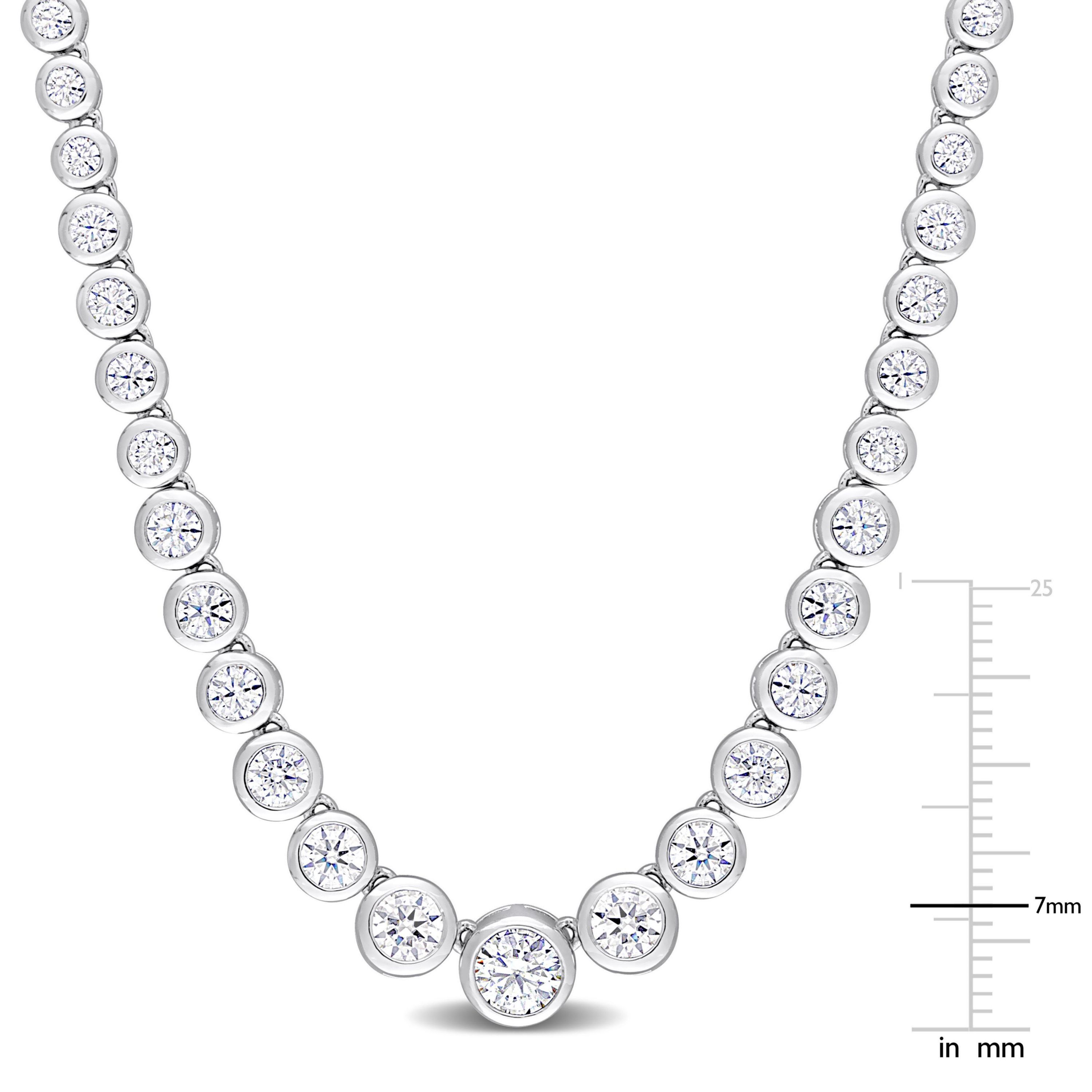 Lab Created Created White Moissanite Necklace in Sterling Silver