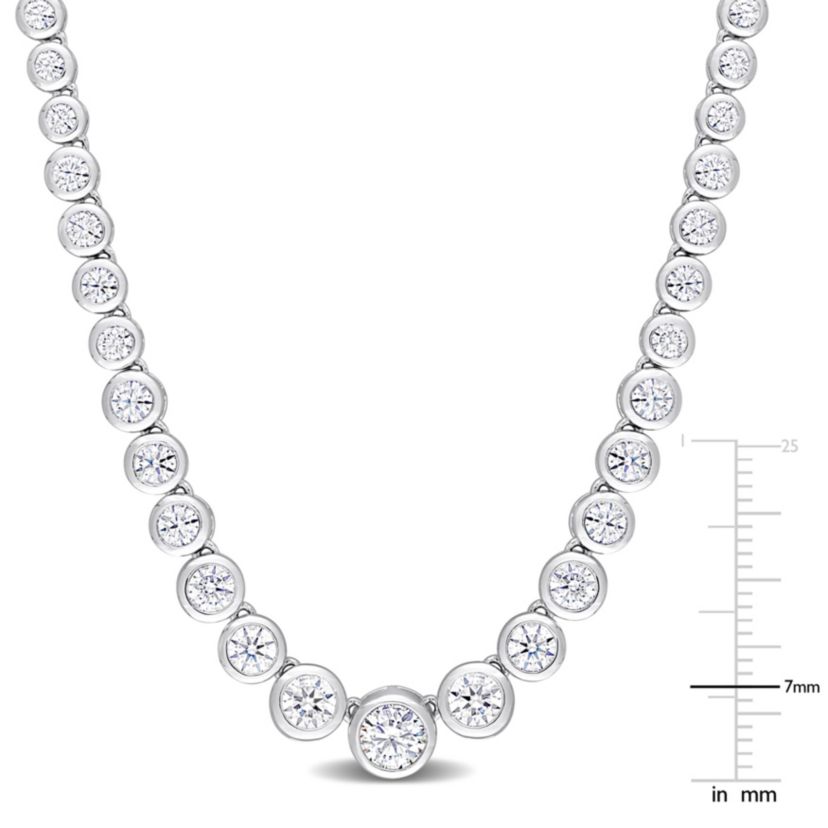 Lab Created Created White Moissanite Necklace in Sterling Silver