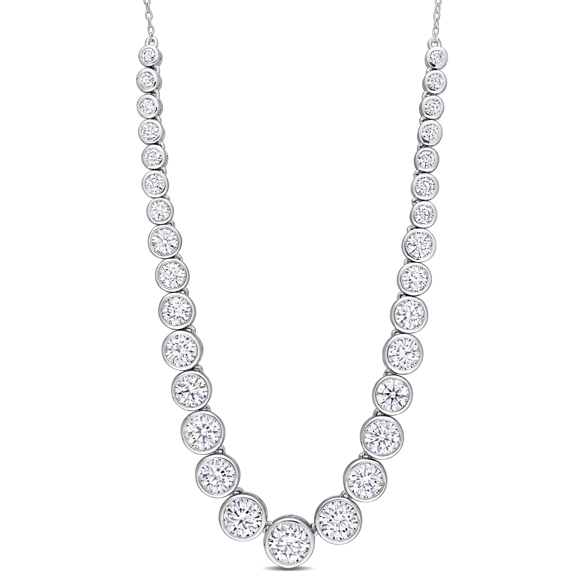 Lab Created Created White Moissanite Necklace in Sterling Silver