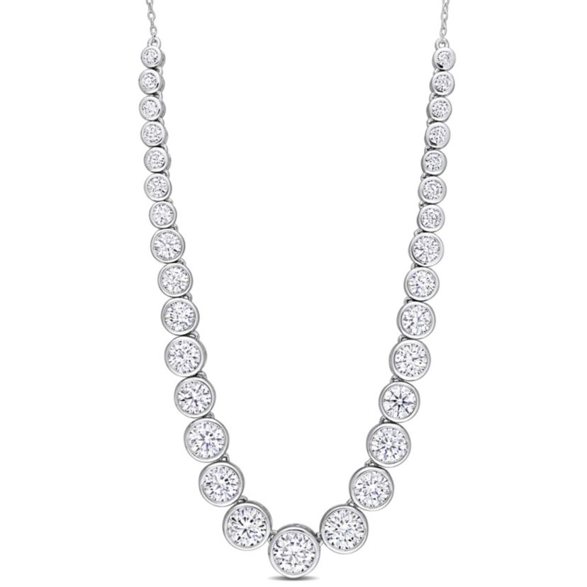 Lab Created Created White Moissanite Necklace in Sterling Silver