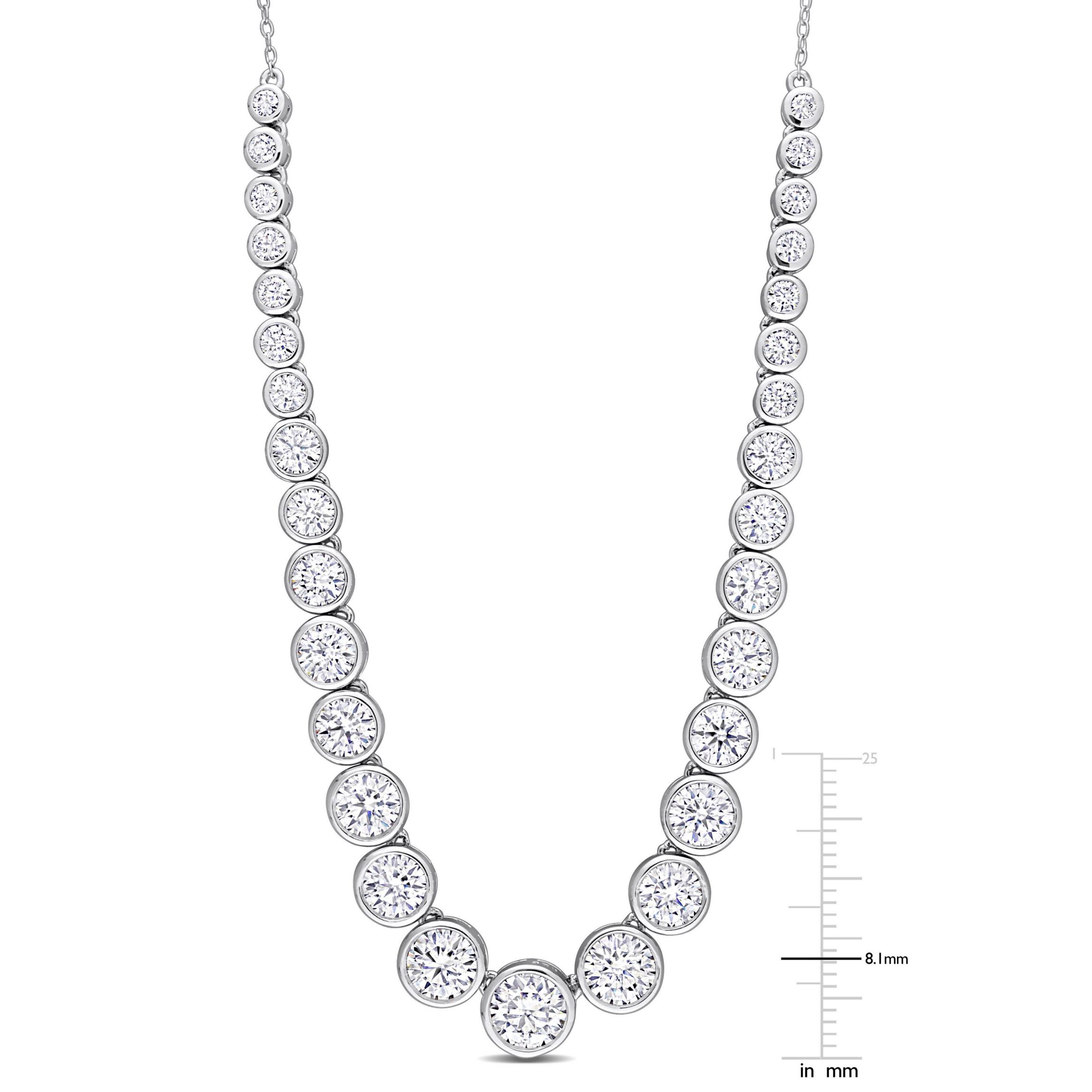 Lab Created Created White Moissanite Necklace in Sterling Silver