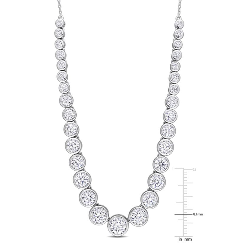 Lab Created Created White Moissanite Necklace in Sterling Silver
