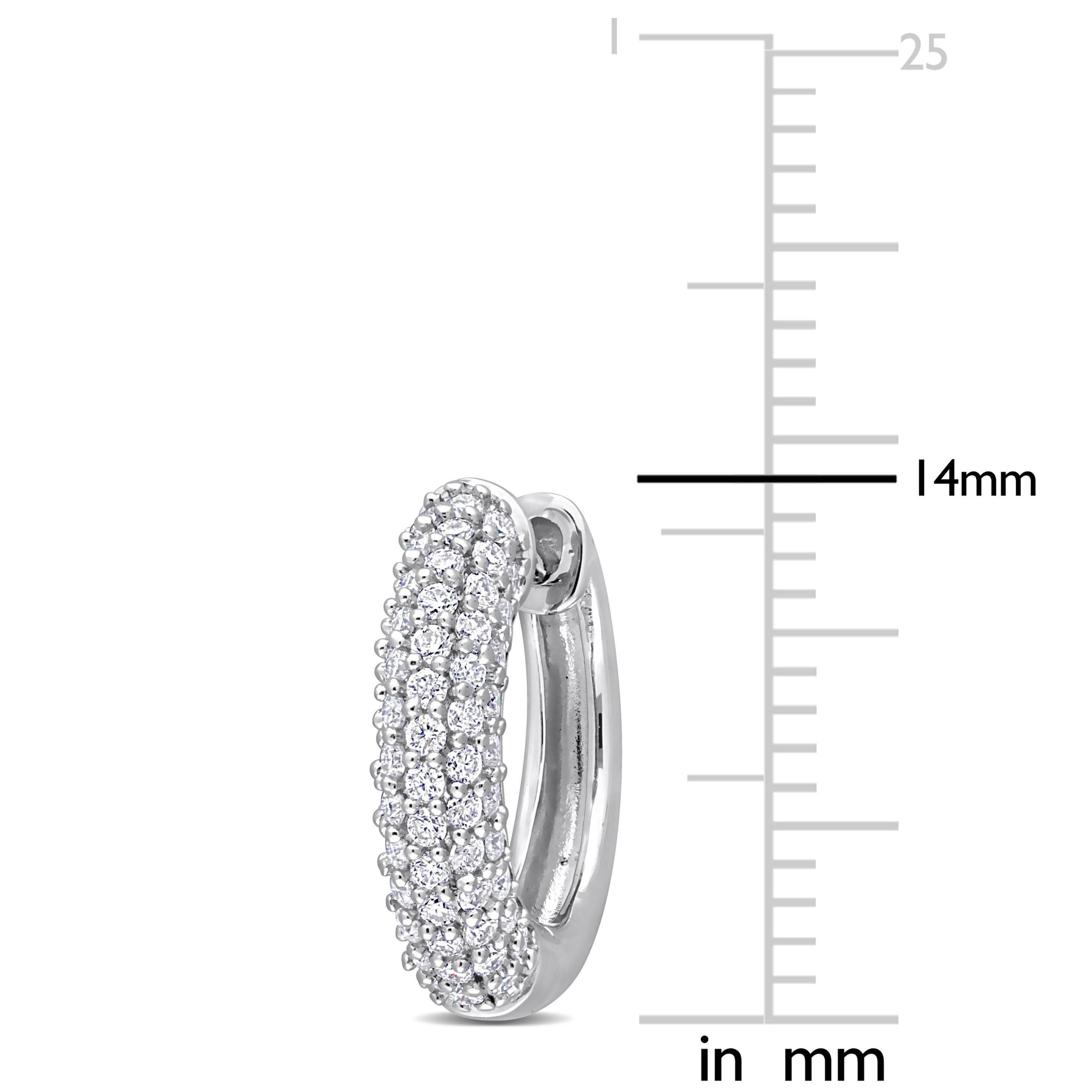 Lab Created Created White Moissanite LeverBack Earrings in Sterling Silver