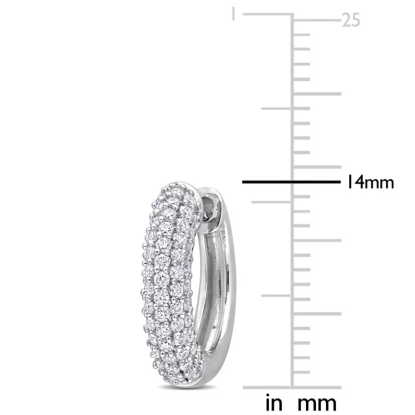 Lab Created Created White Moissanite LeverBack Earrings in Sterling Silver