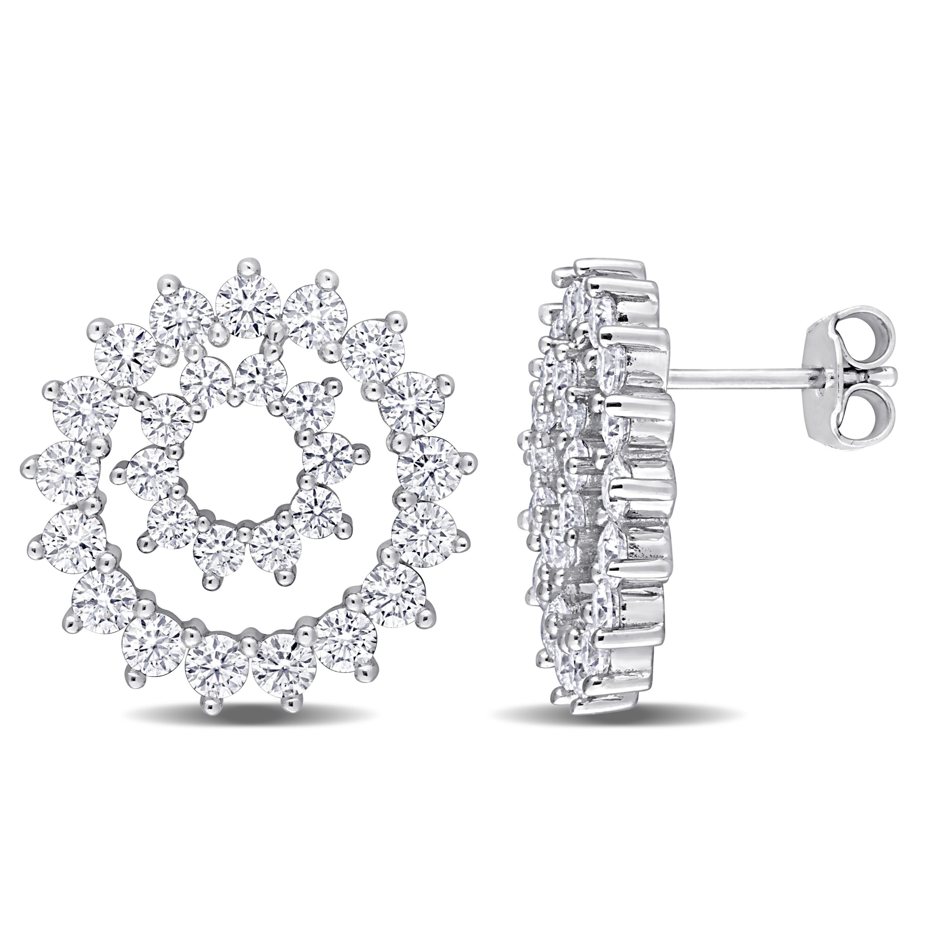 Lab Created Created White Moissanite Stud Earrings in Sterling Silver
