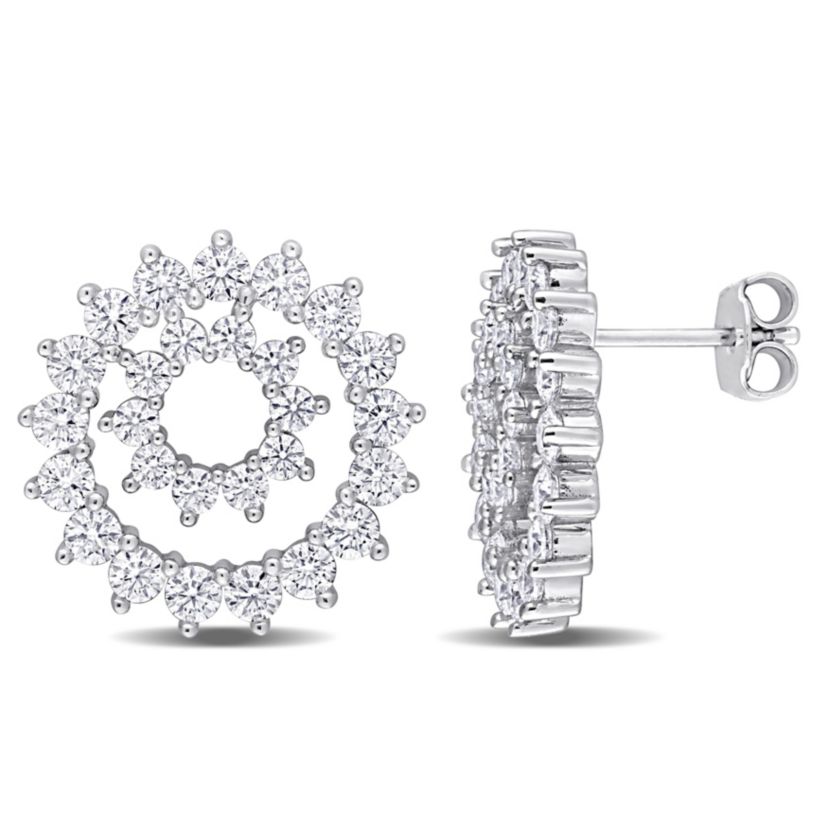 Lab Created Created White Moissanite Stud Earrings in Sterling Silver