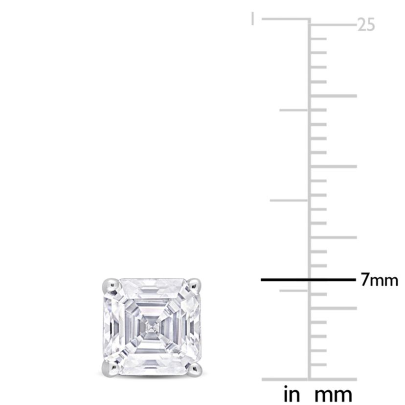 Lab Created Created White Moissanite Stud Post Earrings in Sterling Silver