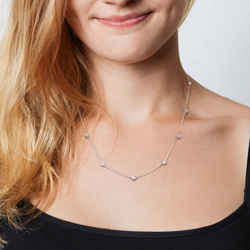 1 ct. t.w. Diamond Station Necklace in Platinum