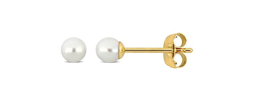 Freshwater Cultured Pearl Earrings in 14K Yellow Gold