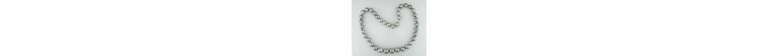 Silver Tahitian Cultured Pearl and Diamond Accent Necklace with 14K White Gold Clasp
