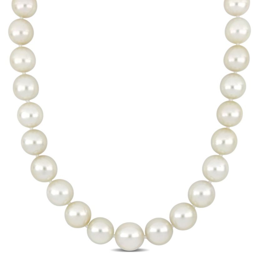 South Sea Pearl and 1 ct. t.w. Diamond Necklace with 14K Yellow Gold Clasp