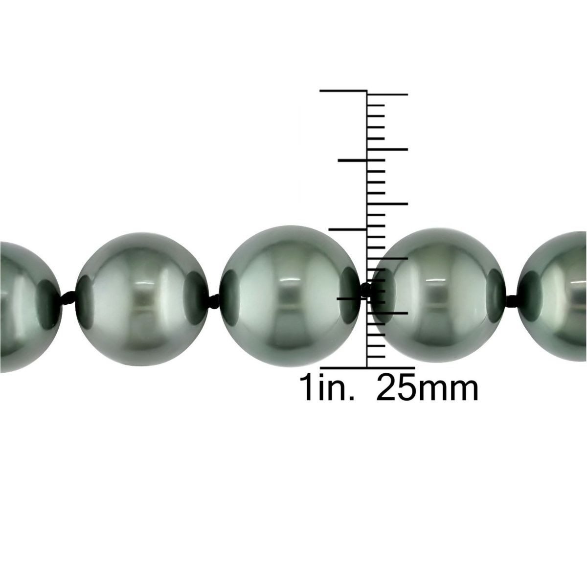 Black Tahitian Cultured Pearl and Diamond Ball Clasp Necklace with 14K White Gold Clasp