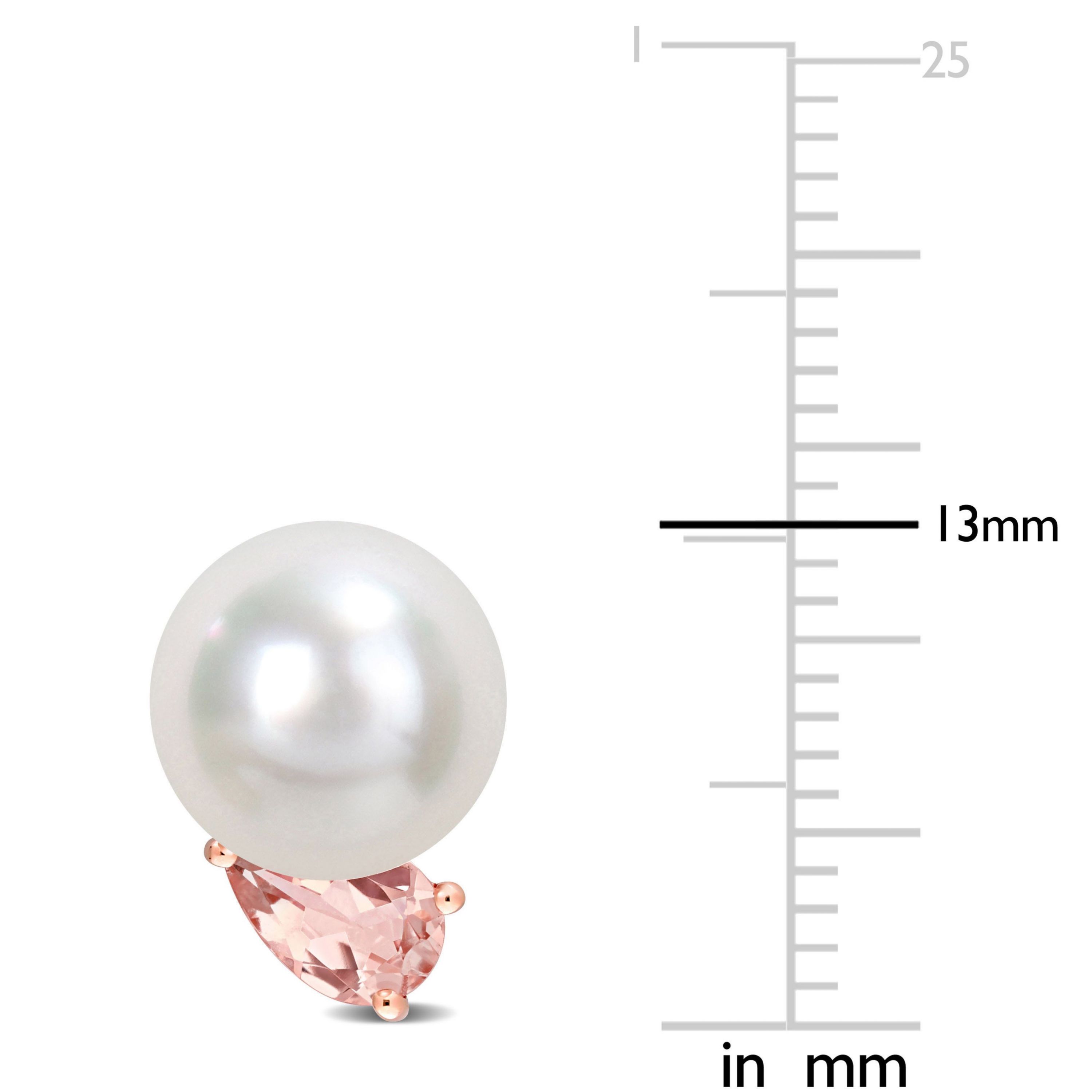 South Sea Cultured Pearl and Morganite Earrings in 14K Rose Gold