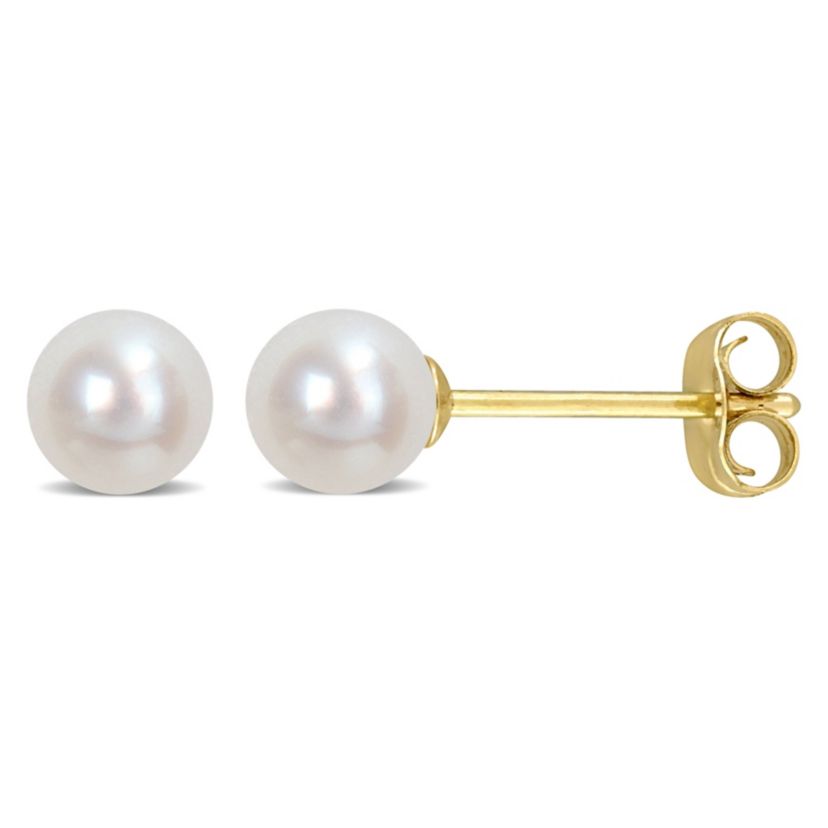 Freshwater Cultured Pearl Earrings in 14K Yellow Gold