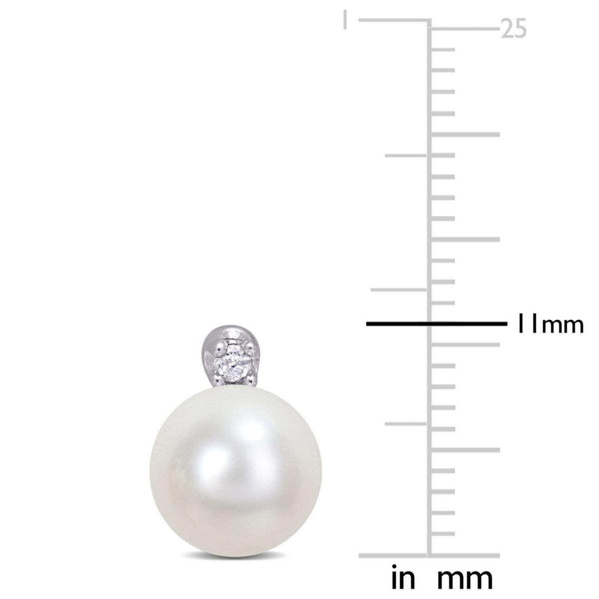 Freshwater Cultured Pearl and Diamond Accent Post Earrings in Sterling Silver