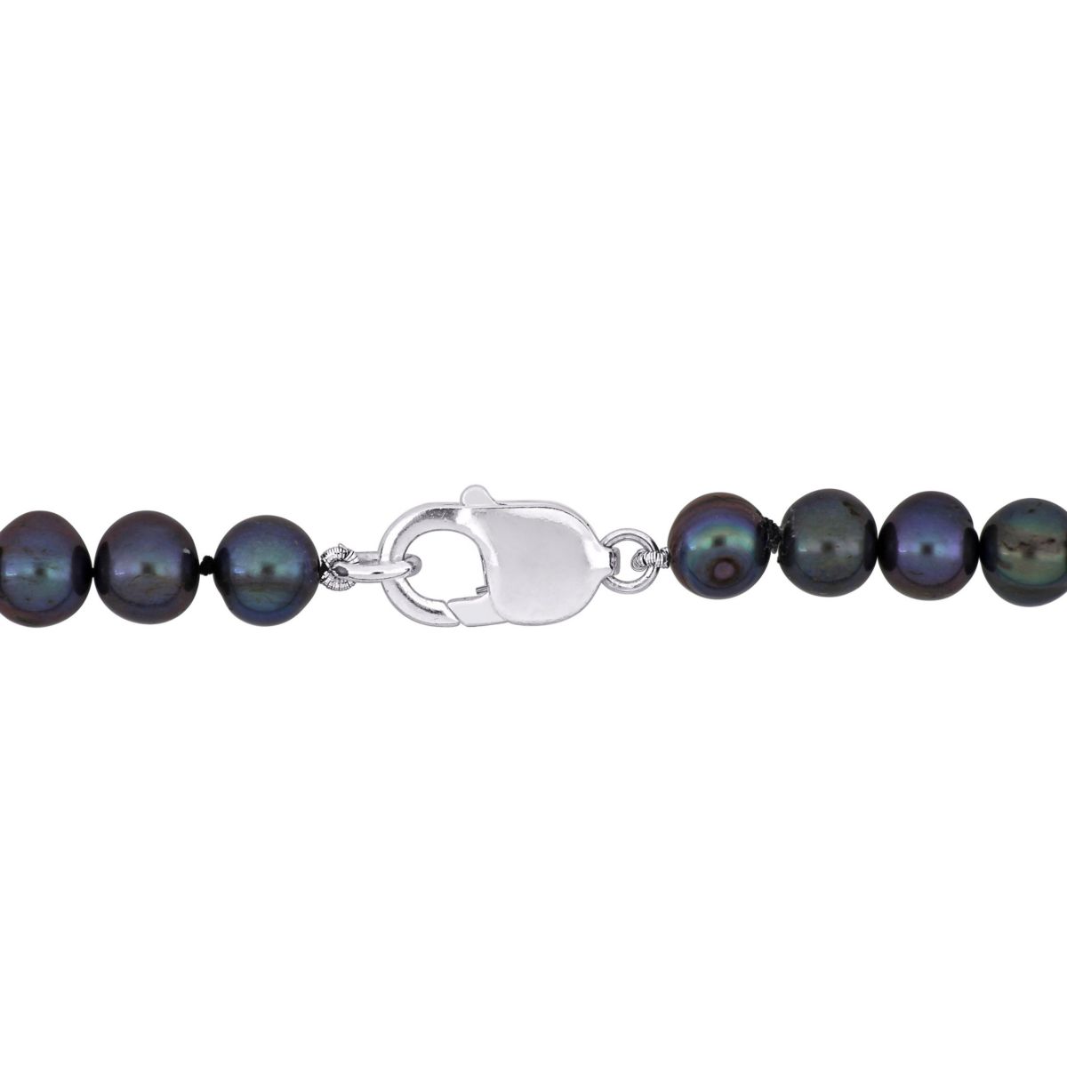 Freshwater Cultured Black Pearl Bracelet in Sterling Silver