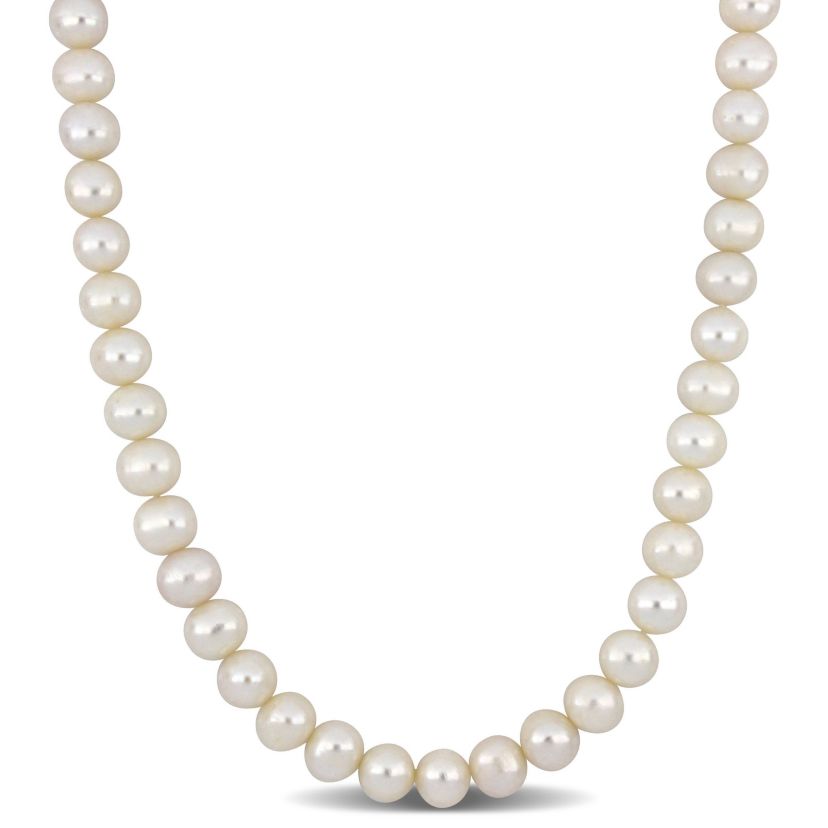 Freshwater Cultured Pearl Necklace with Sterling Silver Clasp