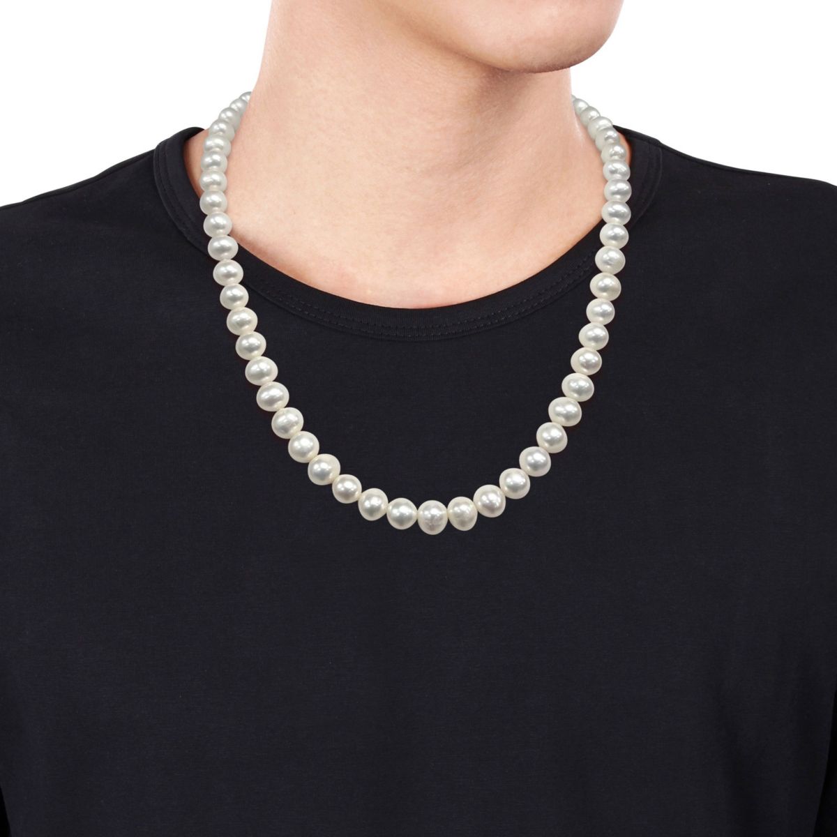 Freshwater Cultured Pearl Necklace with Sterling Silver Clasp