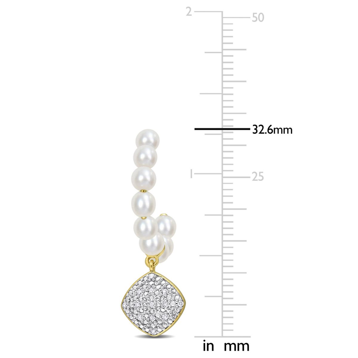 Freshwater Cultured Pearl and 1/10 ct. t.w. Diamond Post Earrings in 10K Yellow Gold