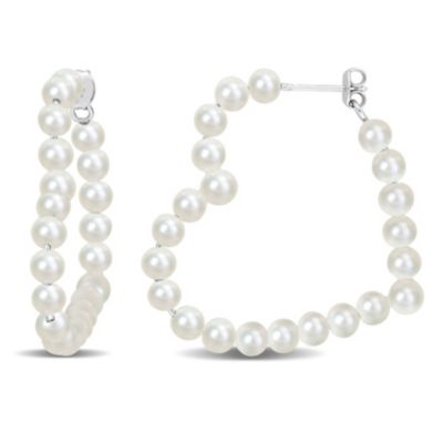 Belk & Co Freshwater Cultured Pearl Post Earrings in Sterling Silver