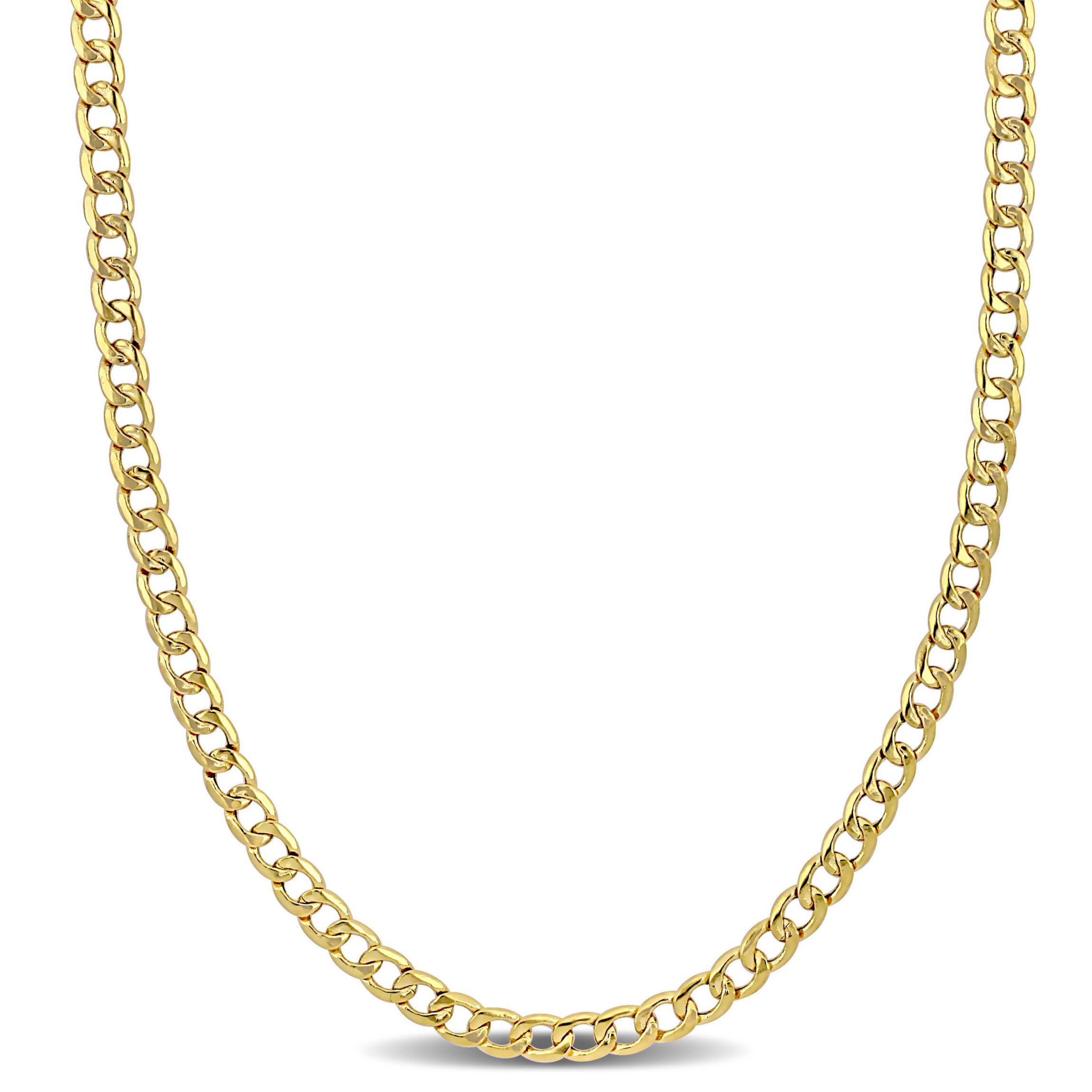 4MM Curb Link Chain Necklace in 14K Yellow Gold