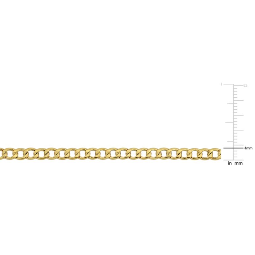 4MM Curb Link Chain Necklace in 14K Yellow Gold
