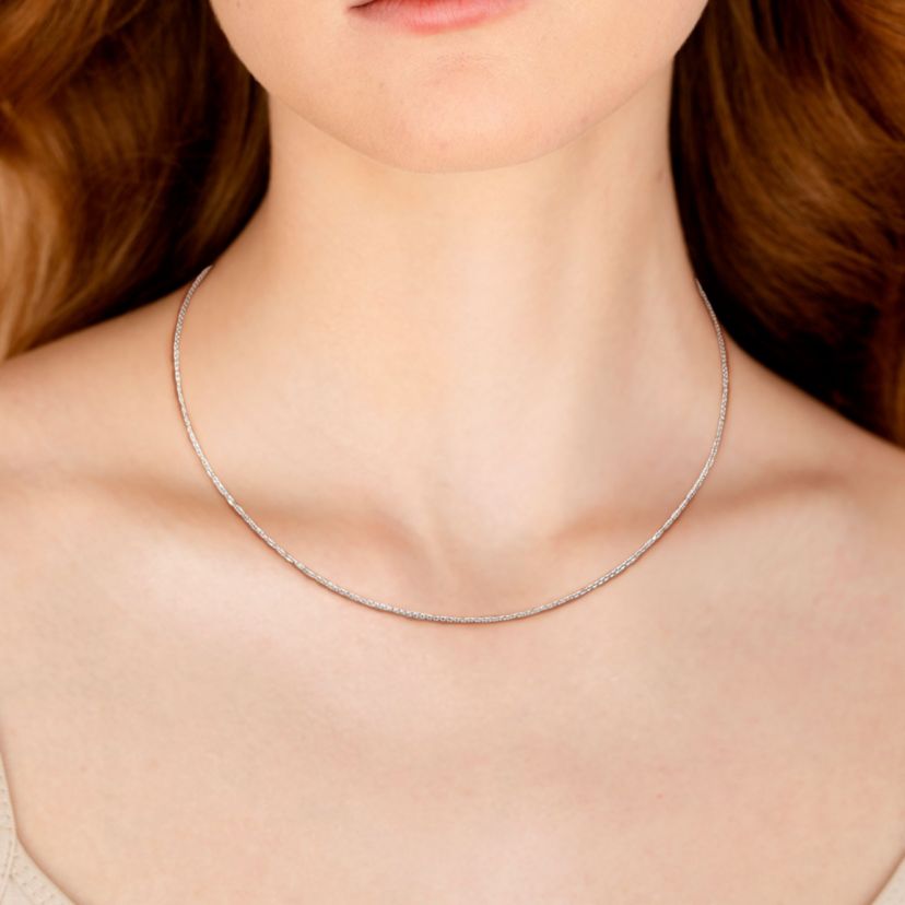 Cable Chain Necklace in Platinum