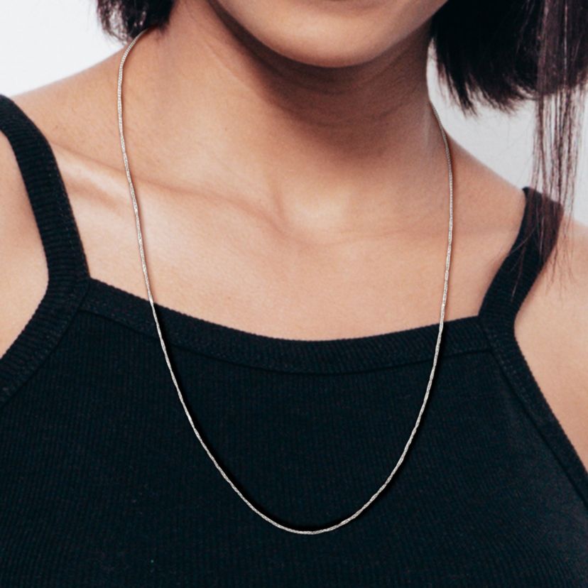 Cable Chain Necklace in Platinum