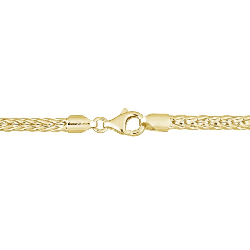 4.2MM Foxtail Chain Bracelet in 18K Yellow Gold Plated Sterling Silver