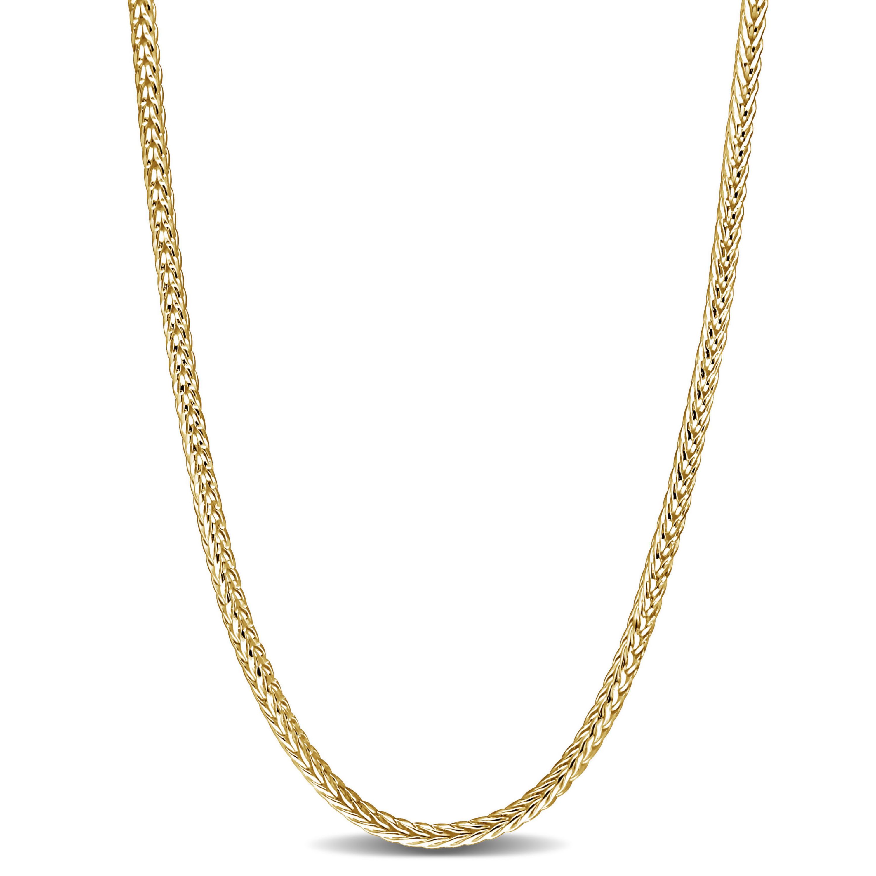 4.2MM Foxtail Chain Necklace in 18K Yellow Gold Plated Sterling Silver