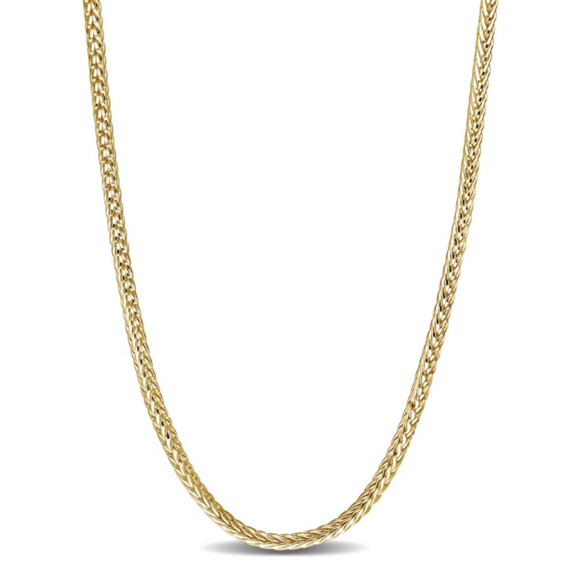 4.2MM Foxtail Chain Necklace in 18K Yellow Gold Plated Sterling Silver