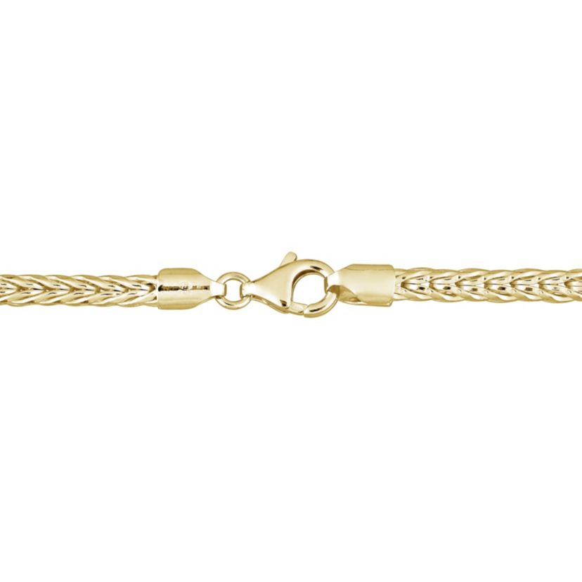 4.2MM Foxtail Chain Necklace in 18K Yellow Gold Plated Sterling Silver