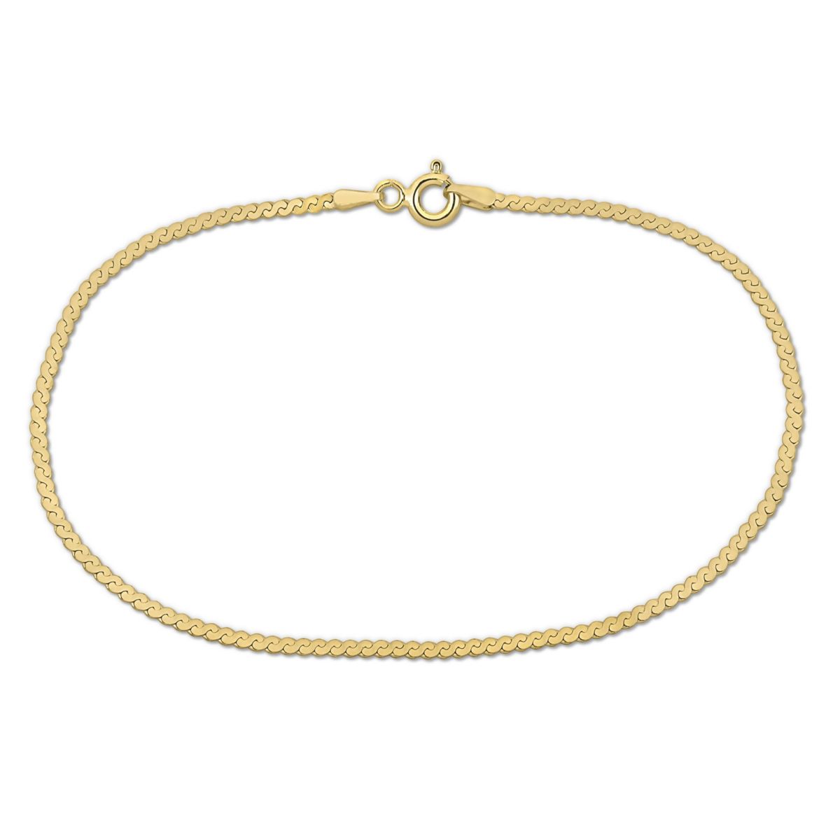 1.55MM Serpentine Chain Bracelet in 10K Yellow Gold