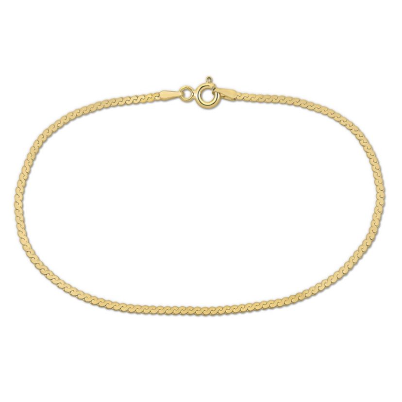 1.55MM Serpentine Chain Bracelet in 10K Yellow Gold